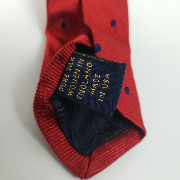 Brooks Brothers Red Grid Polkadot Tie - Picture 7 of 7